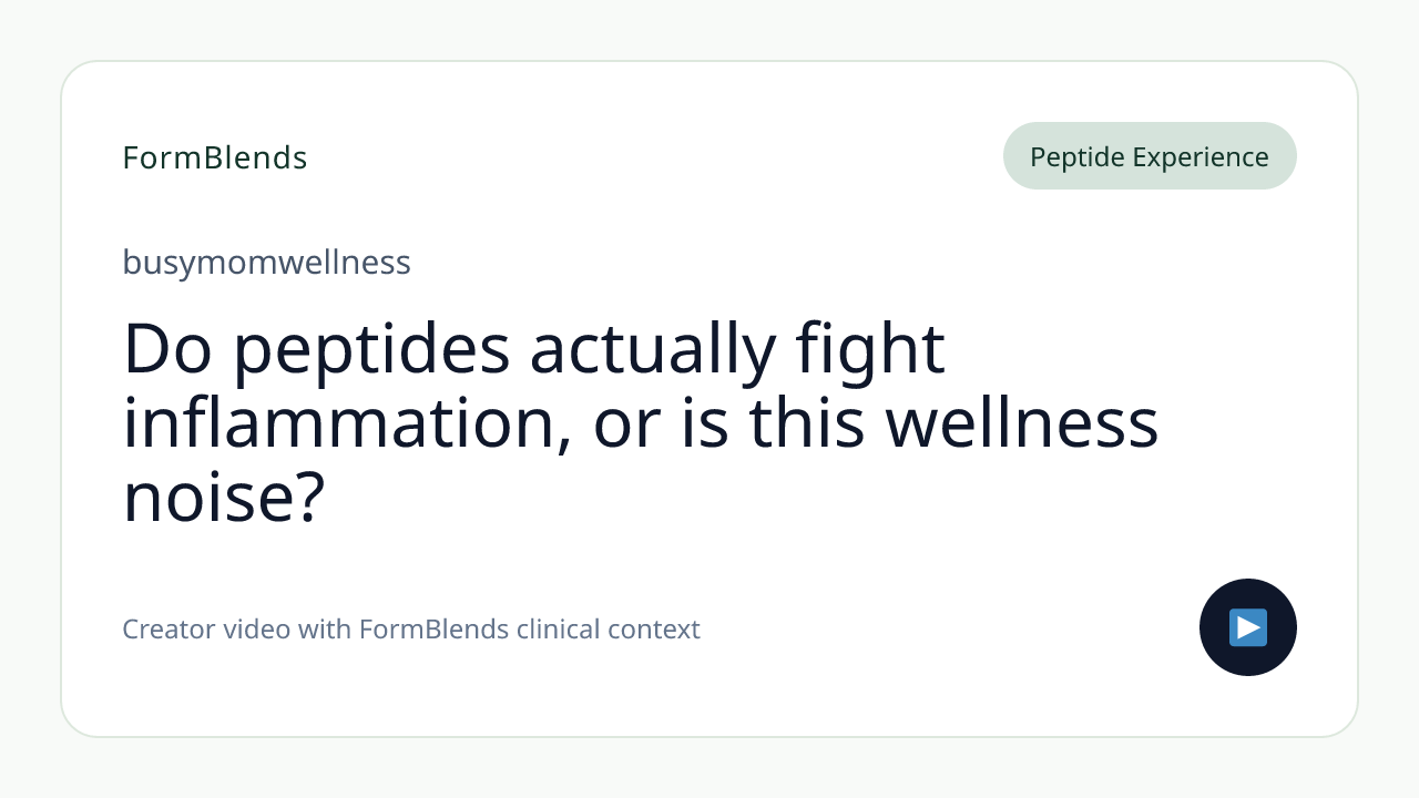 Do peptides actually fight inflammation, or is this wellness noise?