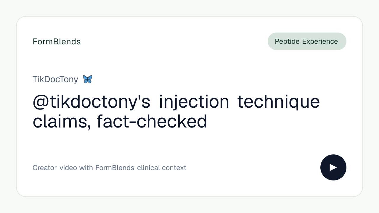 @tikdoctony's injection technique claims, fact-checked