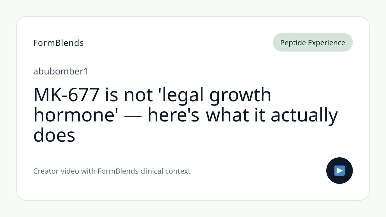 MK-677 is not 'legal growth hormone' — here's what it actually does