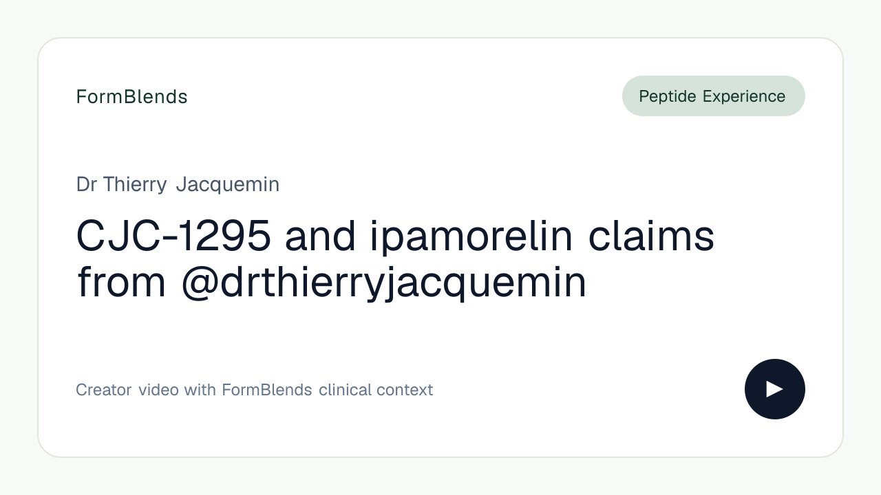 CJC-1295 and ipamorelin claims from @drthierryjacquemin