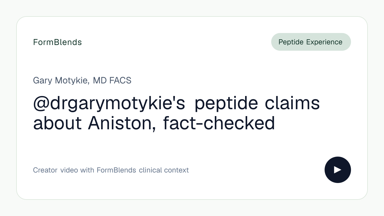 @drgarymotykie's peptide claims about Aniston, fact-checked