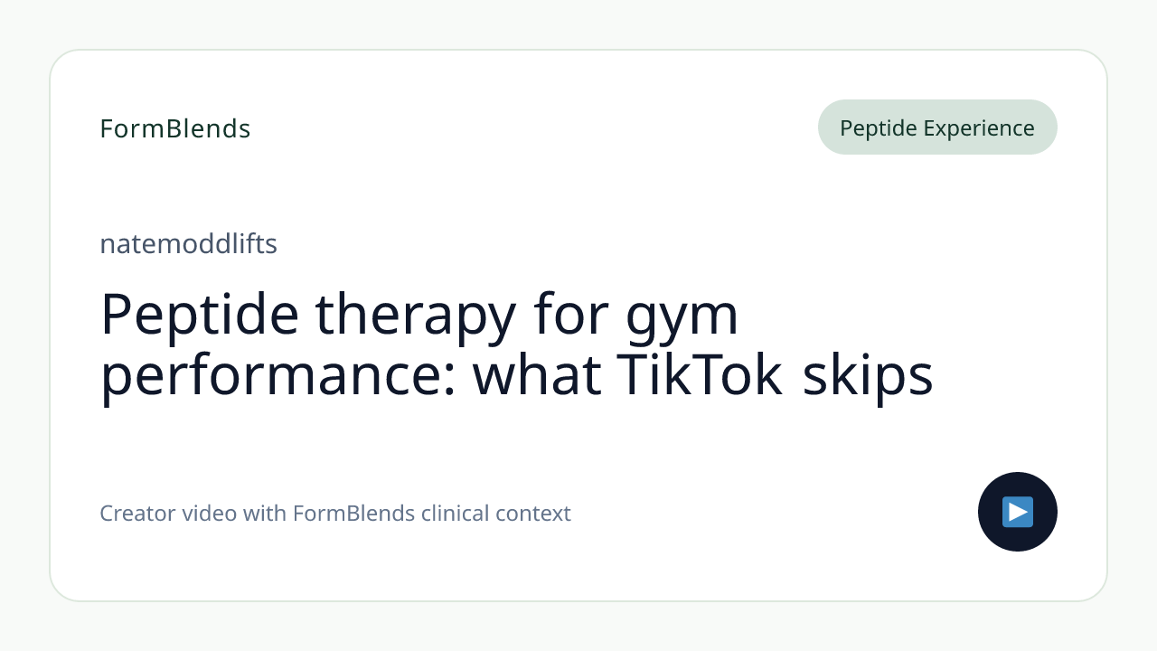 Peptide therapy for gym performance: what TikTok skips