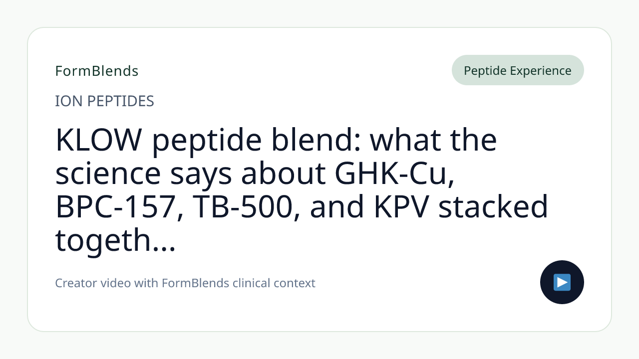 KLOW peptide blend: what the science says about GHK-Cu, BPC-157, TB-500, and KPV stacked together