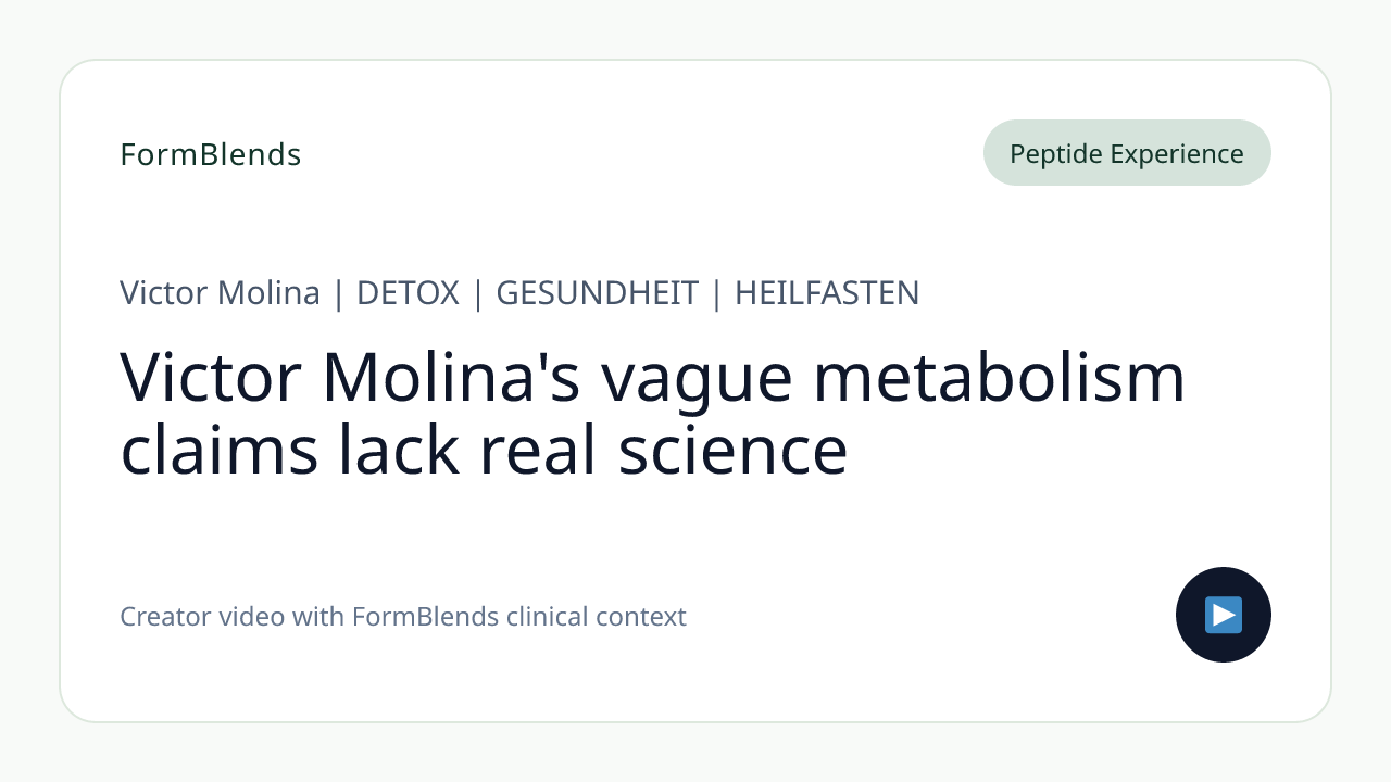 Victor Molina's vague metabolism claims lack real science
