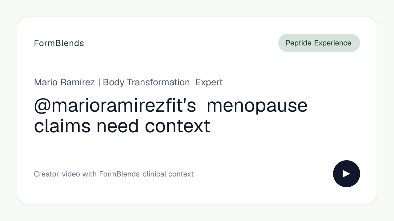 @marioramirezfit's menopause claims need context