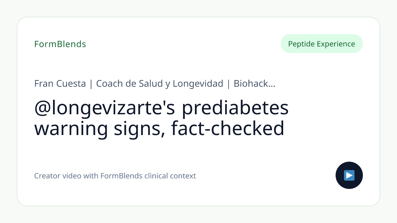 @longevizarte's prediabetes warning signs, fact-checked