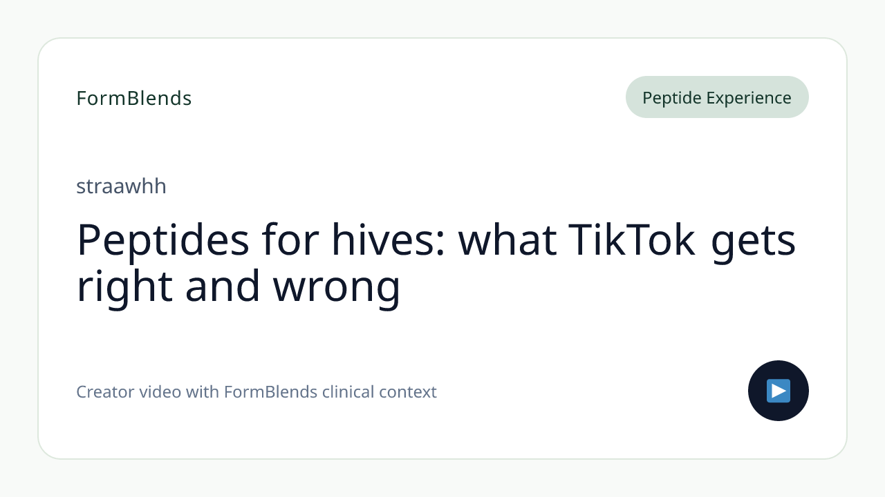 Peptides for hives: what TikTok gets right and wrong