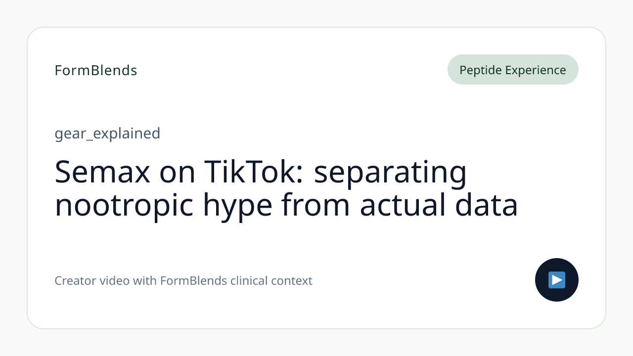 Semax on TikTok: separating nootropic hype from actual data