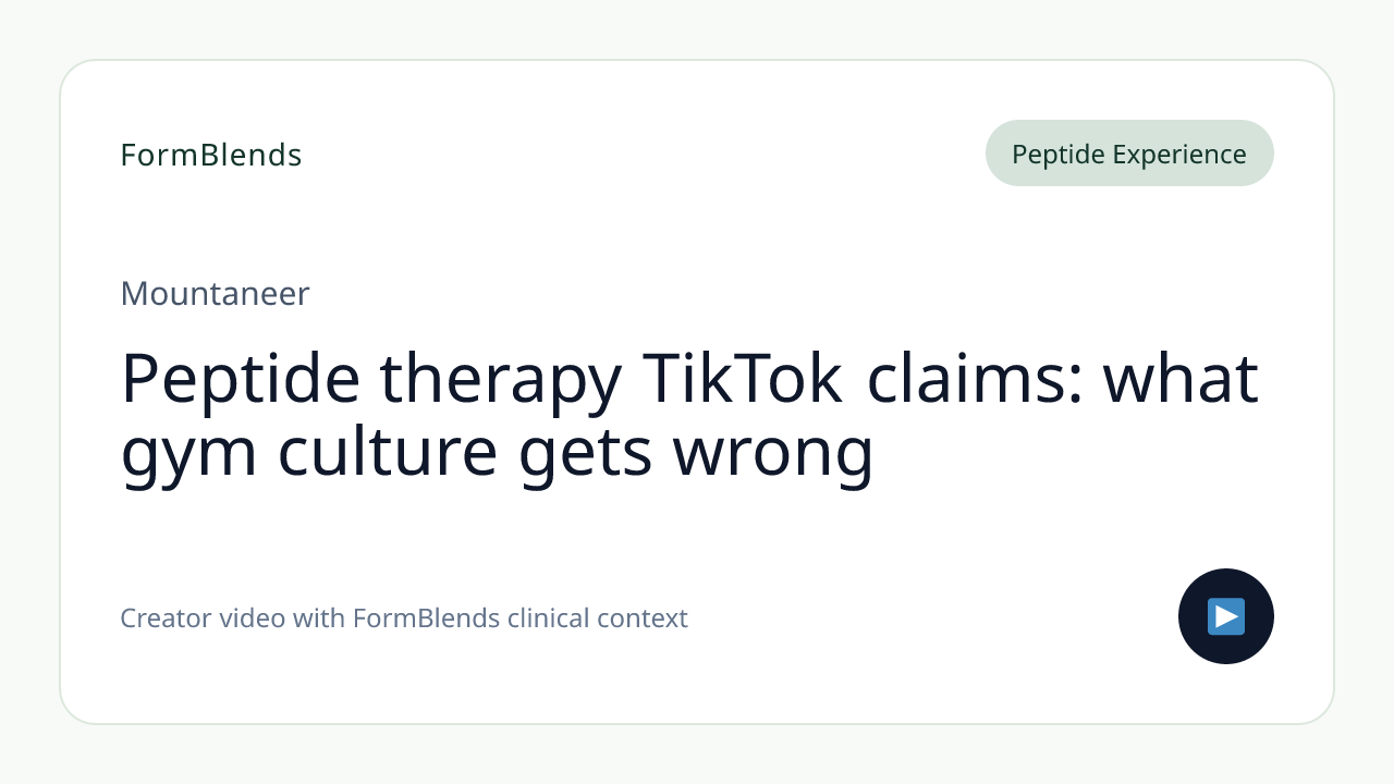 Peptide therapy TikTok claims: what gym culture gets wrong