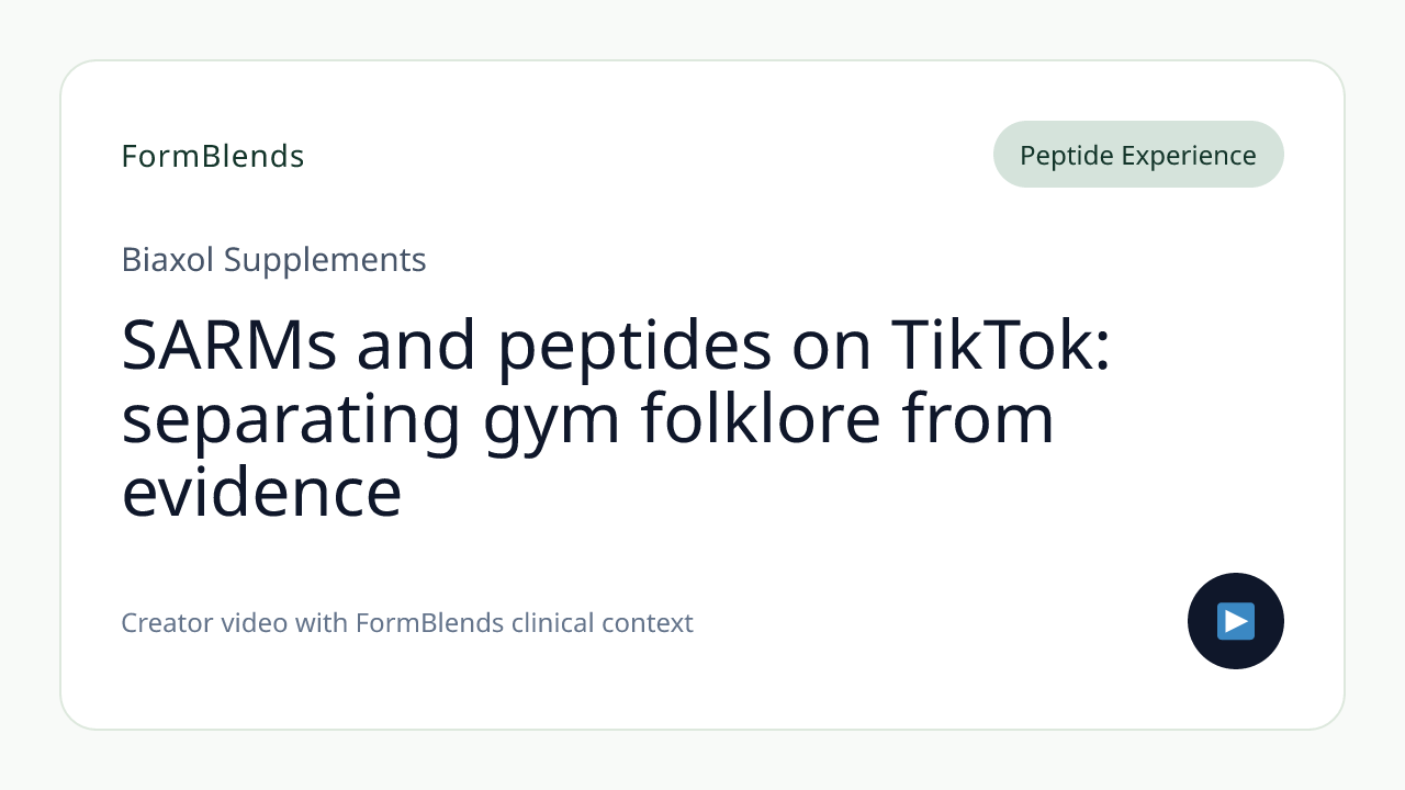 SARMs and peptides on TikTok: separating gym folklore from evidence