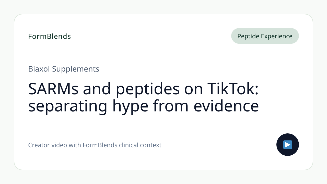 SARMs and peptides on TikTok: separating hype from evidence