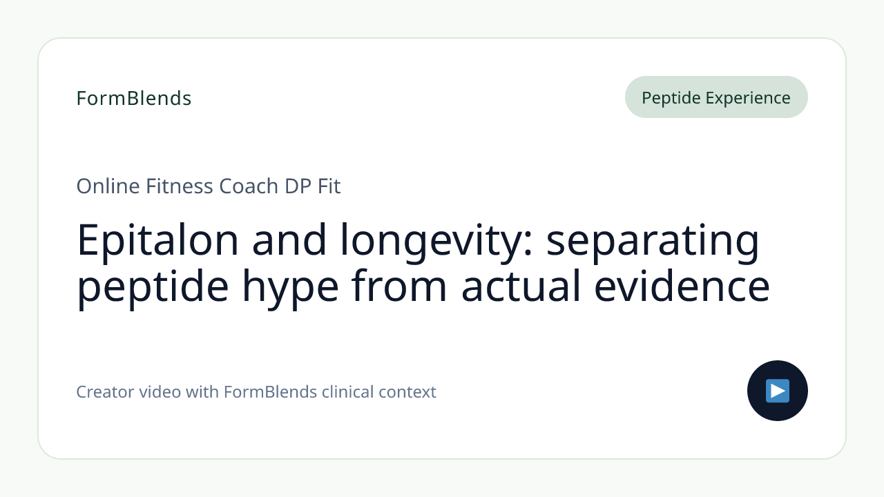 Epitalon and longevity: separating peptide hype from actual evidence