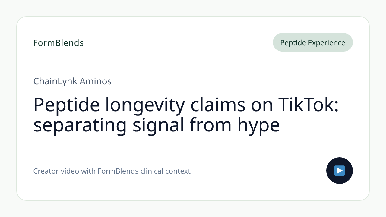Peptide longevity claims on TikTok: separating signal from hype