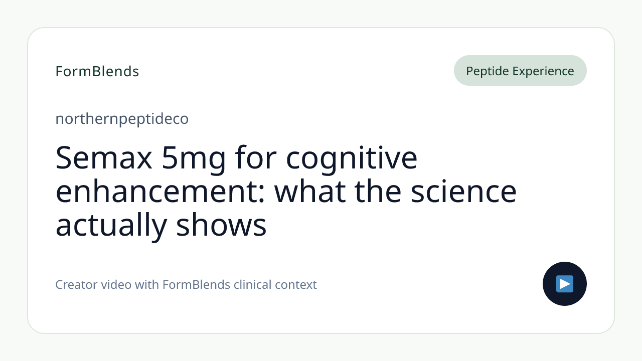 Semax 5mg for cognitive enhancement: what the science actually shows