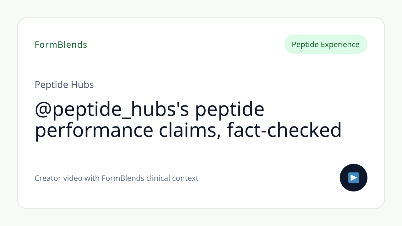 @peptide_hubs's peptide performance claims, fact-checked