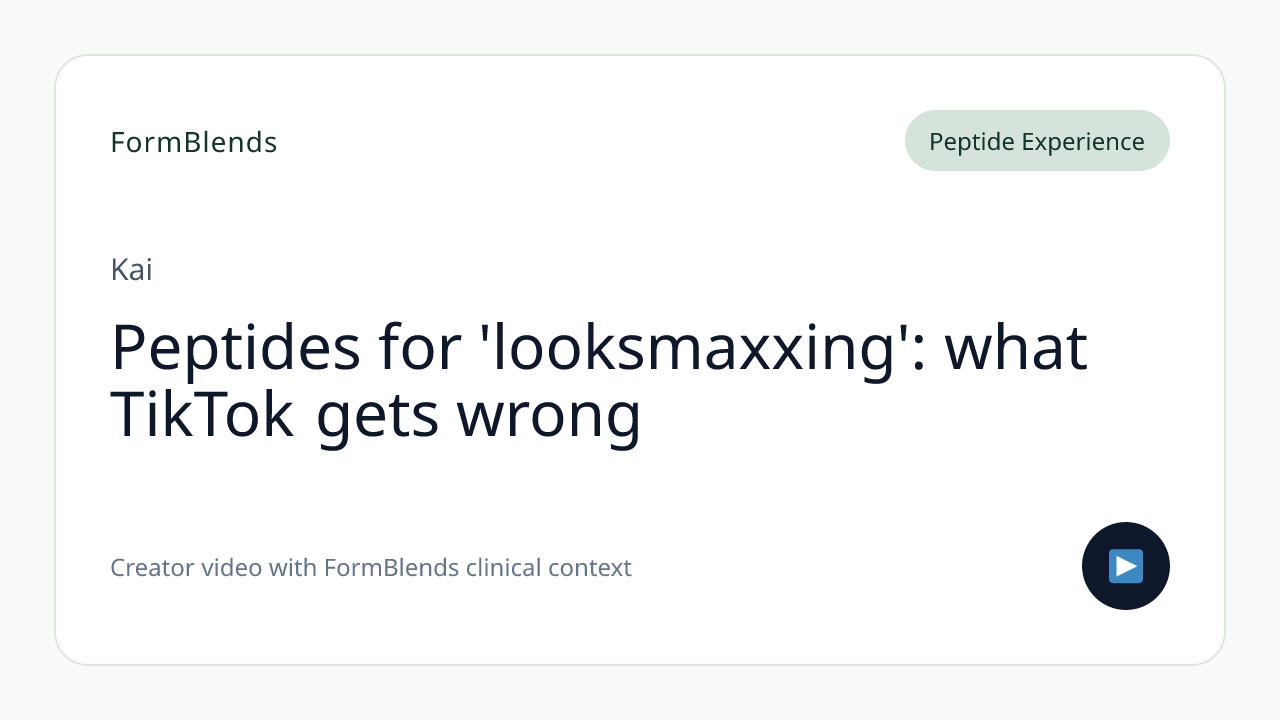 Peptides for 'looksmaxxing': what TikTok gets wrong