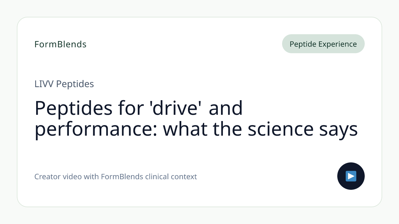 Peptides for 'drive' and performance: what the science says
