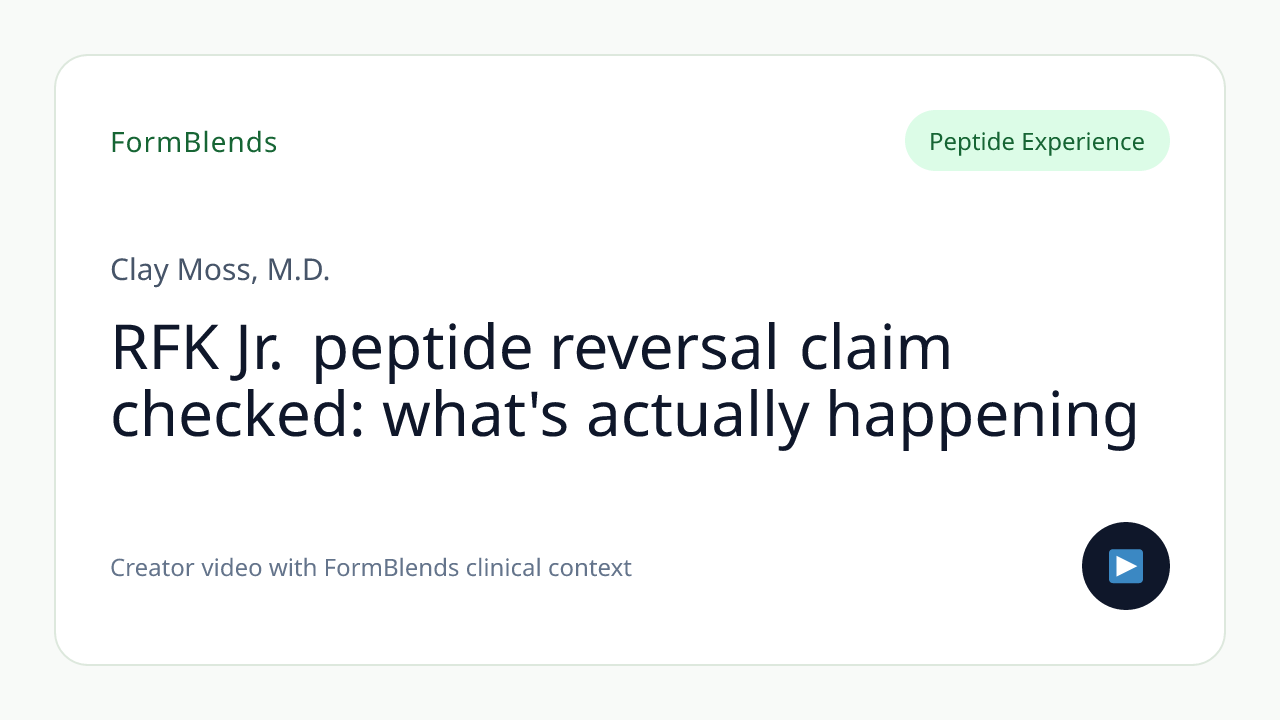 RFK Jr. peptide reversal claim checked: what's actually happening