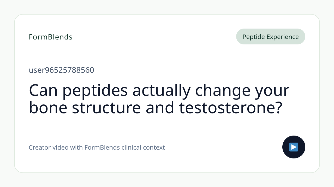 Can peptides actually change your bone structure and testosterone?
