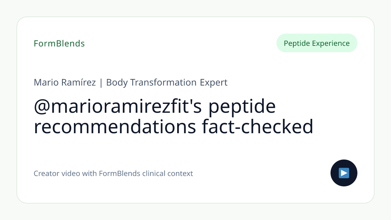 @marioramirezfit's peptide recommendations fact-checked