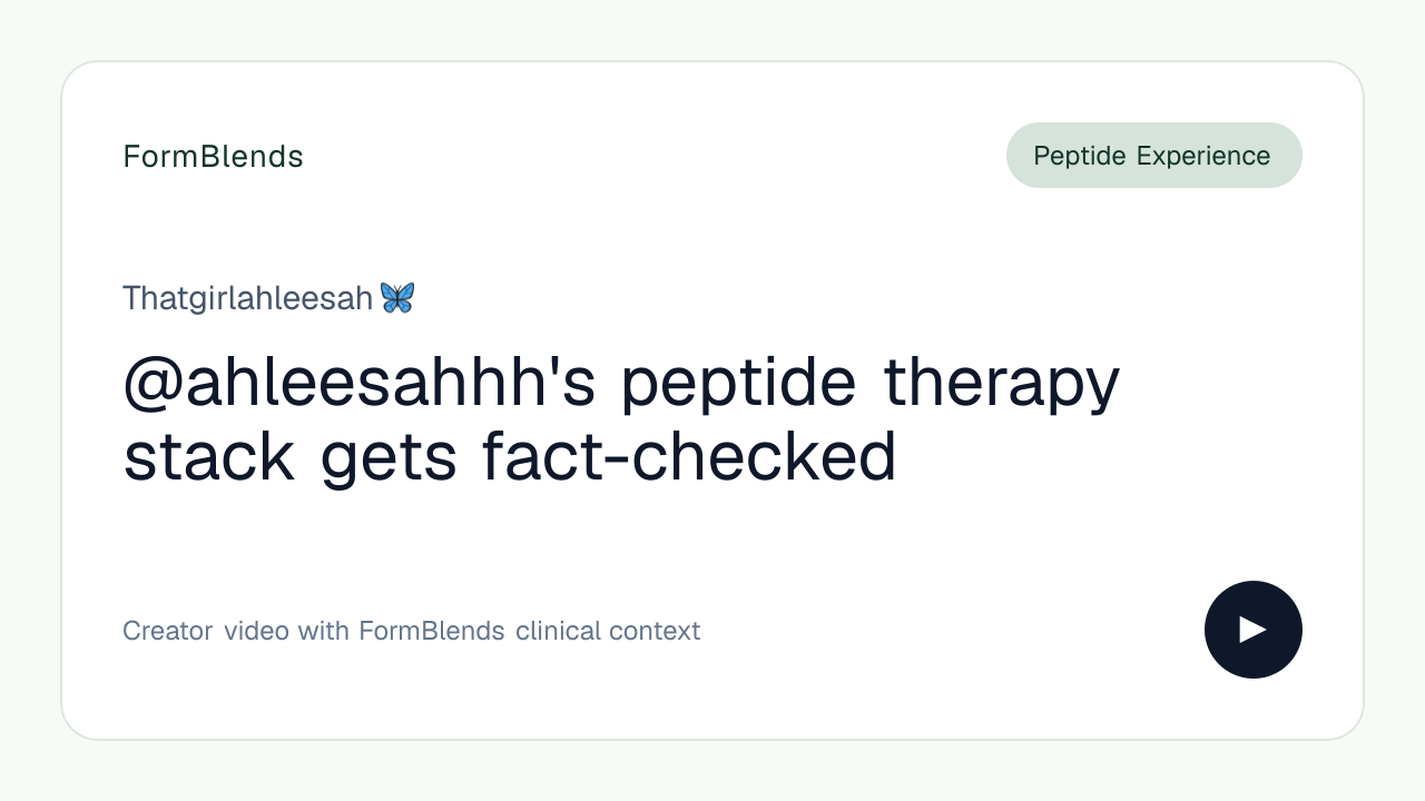 @ahleesahhh's peptide therapy stack gets fact-checked