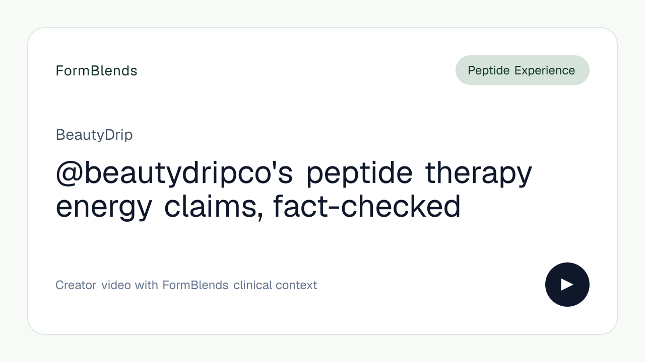 @beautydripco's peptide therapy energy claims, fact-checked