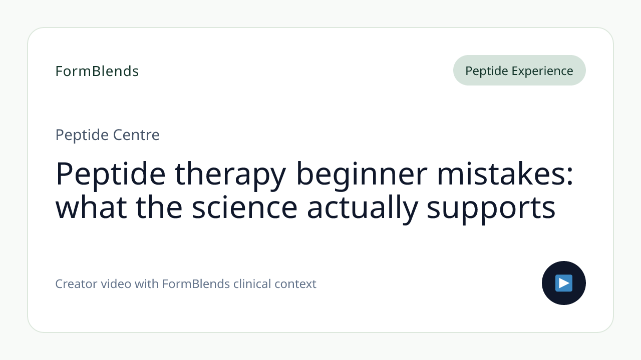 Peptide therapy beginner mistakes: what the science actually supports