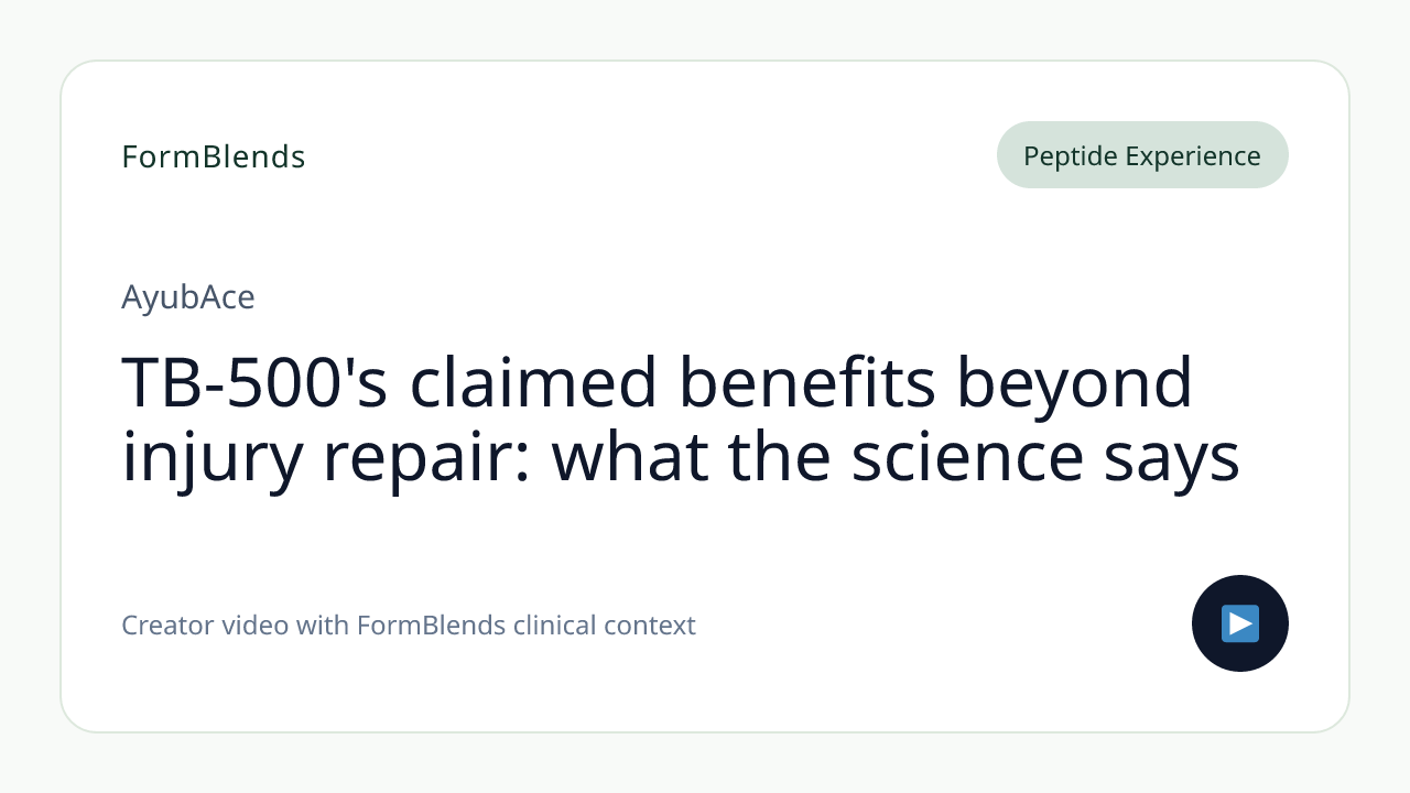 TB-500's claimed benefits beyond injury repair: what the science says