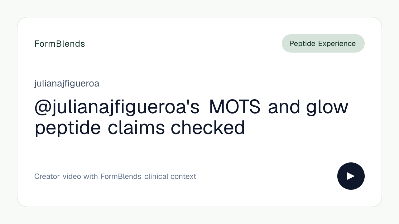 @julianajfigueroa's MOTS and glow peptide claims checked