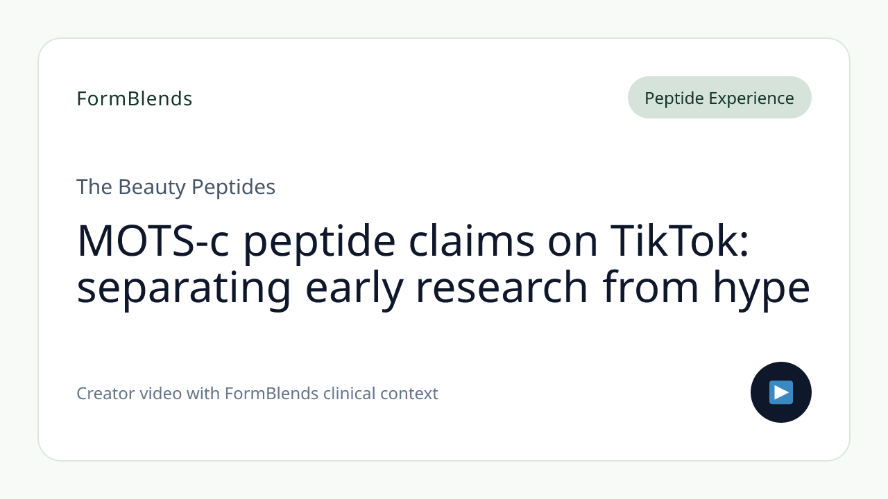 MOTS-c peptide claims on TikTok: separating early research from hype