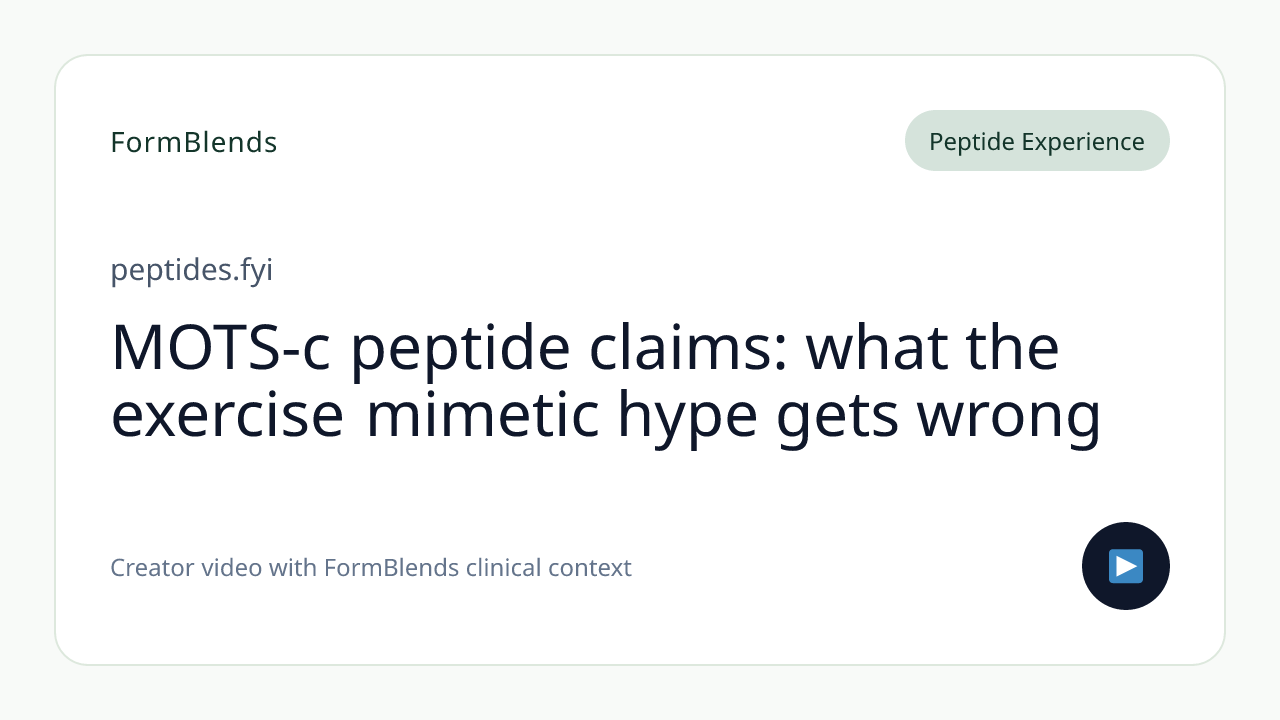 MOTS-c peptide claims: what the exercise mimetic hype gets wrong
