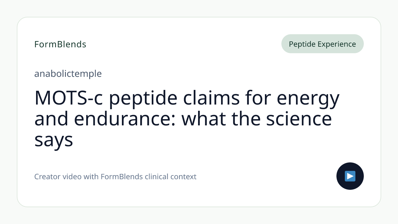 MOTS-c peptide claims for energy and endurance: what the science says