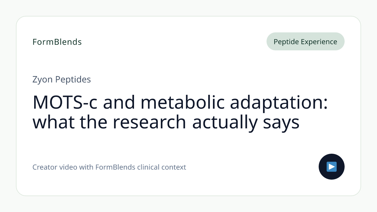 MOTS-c and metabolic adaptation: what the research actually says