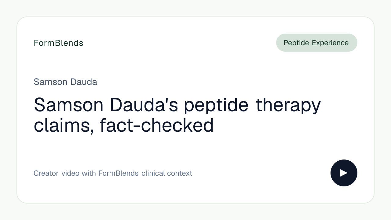 Samson Dauda's peptide therapy claims, fact-checked