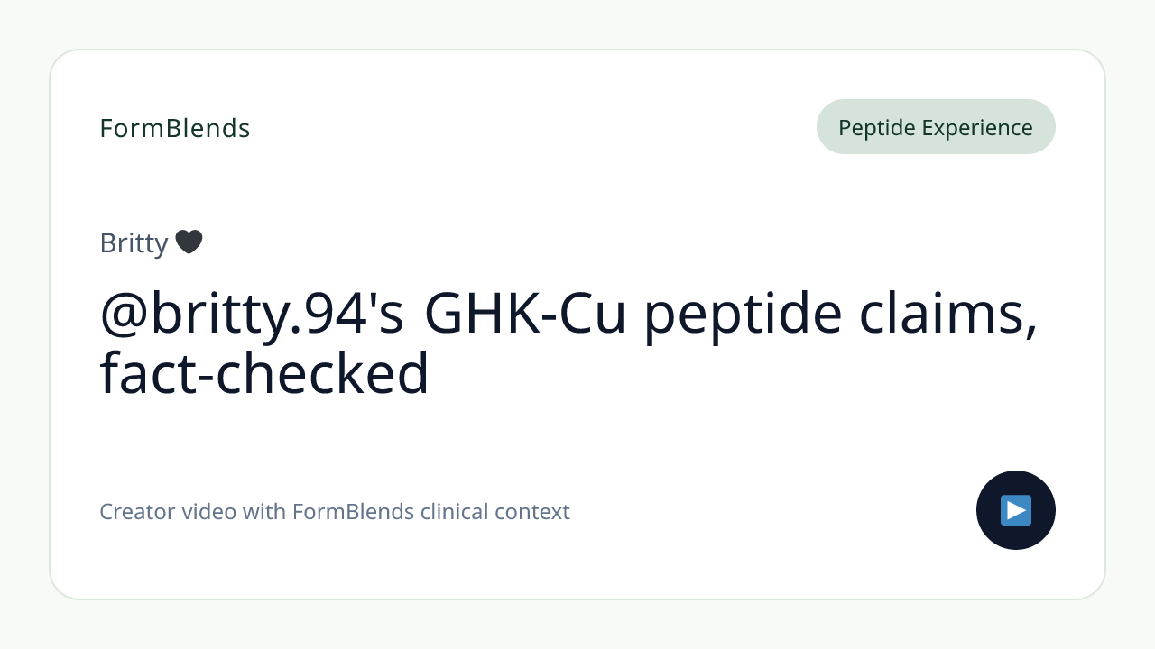 @britty.94's GHK-Cu peptide claims, fact-checked