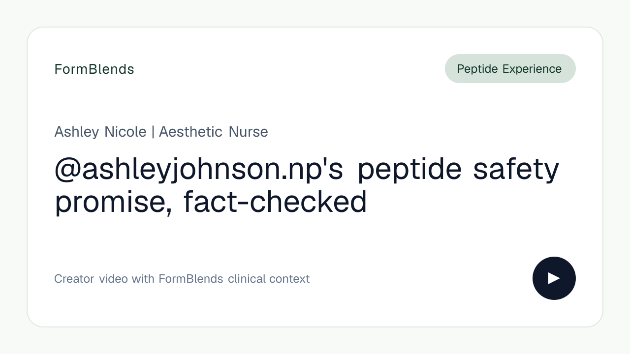 @ashleyjohnson.np's peptide safety promise, fact-checked