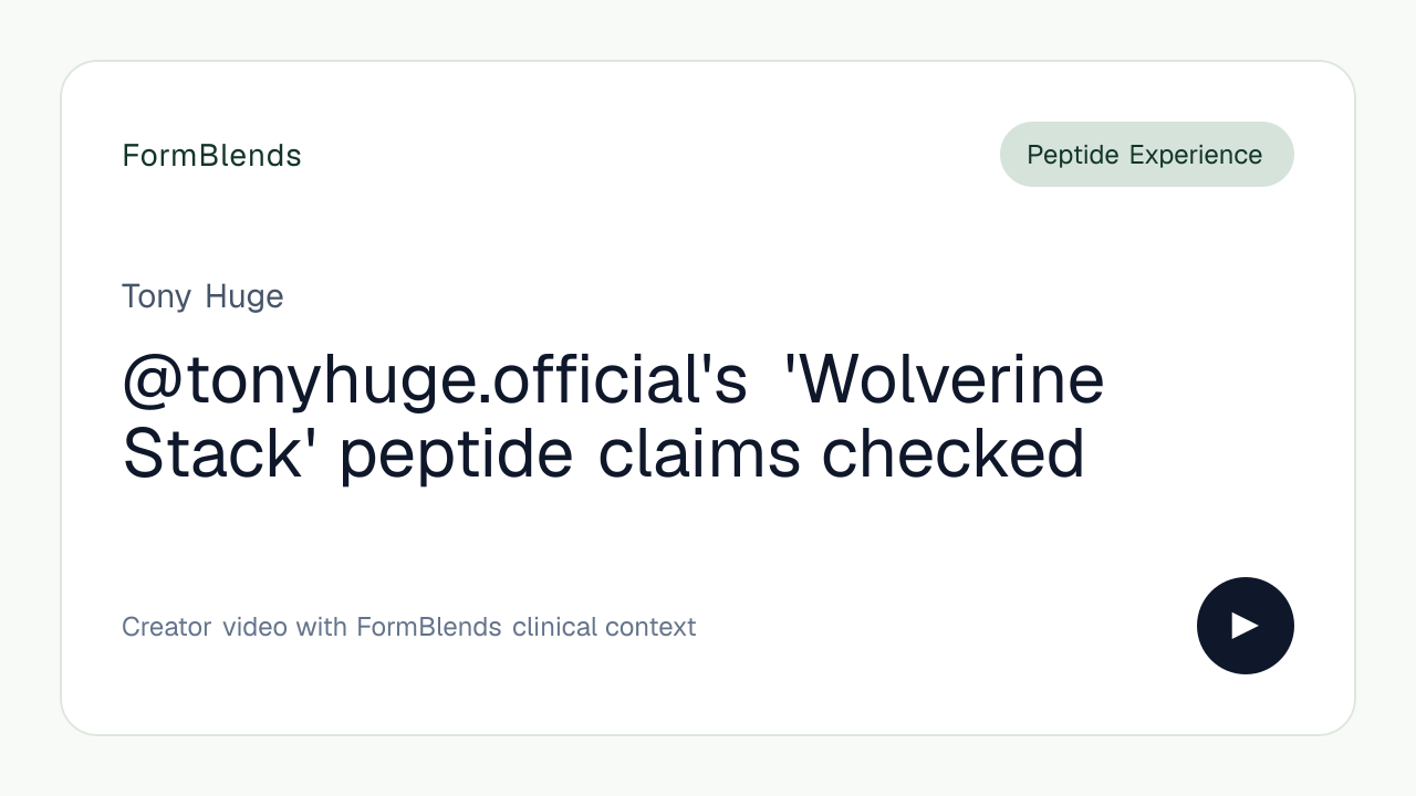 @tonyhuge.official's 'Wolverine Stack' peptide claims checked