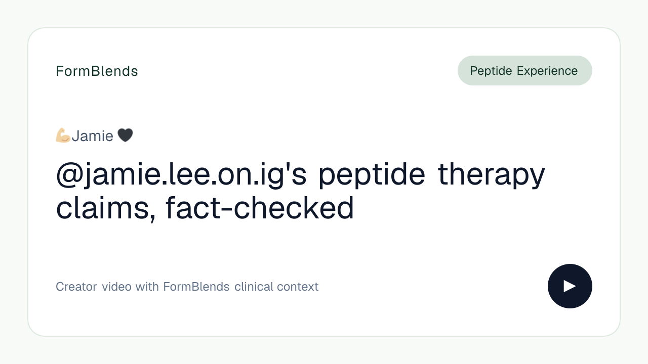 @jamie.lee.on.ig's peptide therapy claims, fact-checked