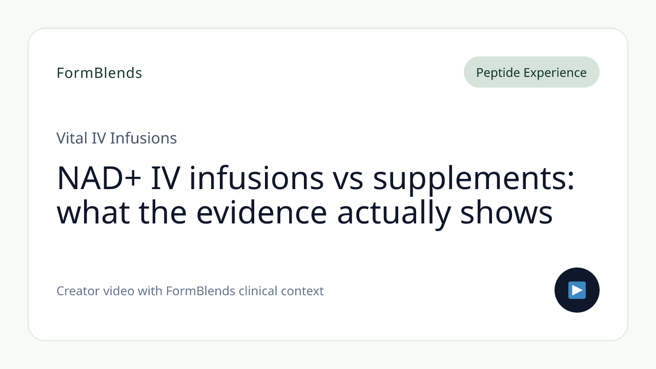 NAD+ IV infusions vs supplements: what the evidence actually shows