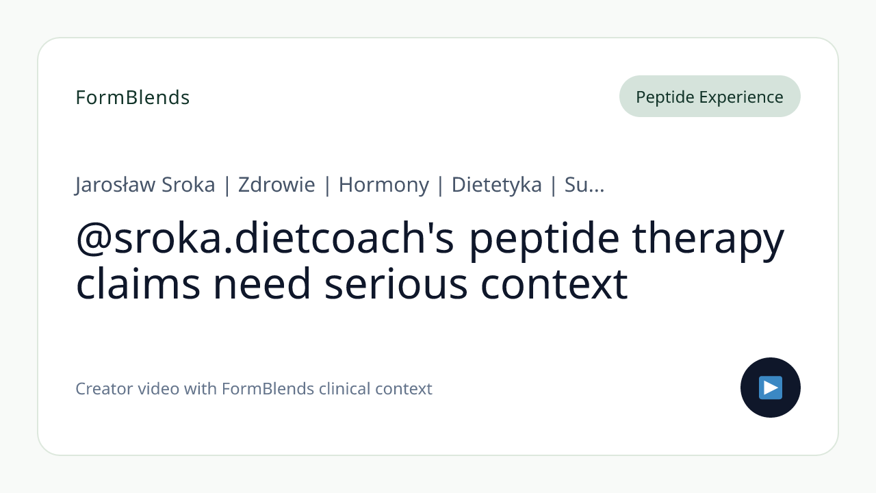 @sroka.dietcoach's peptide therapy claims need serious context