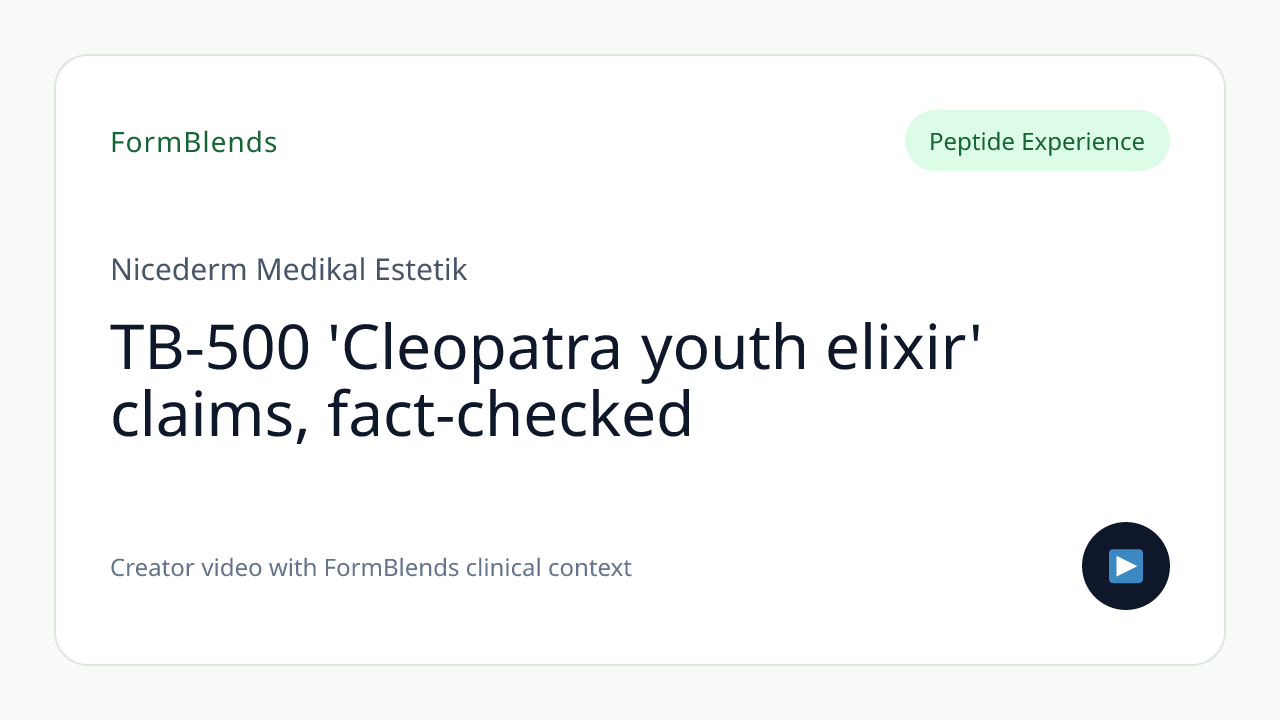TB-500 'Cleopatra youth elixir' claims, fact-checked
