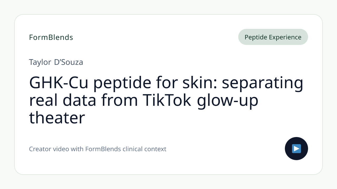 GHK-Cu peptide for skin: separating real data from TikTok glow-up theater