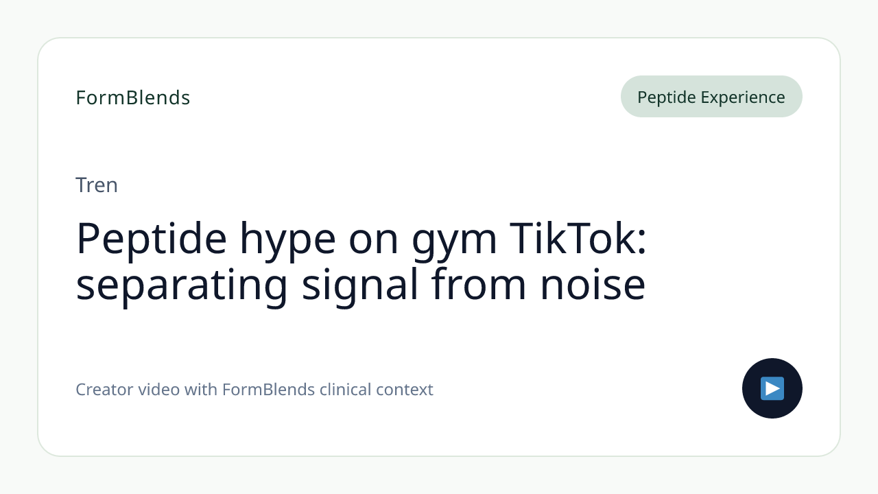 Peptide hype on gym TikTok: separating signal from noise