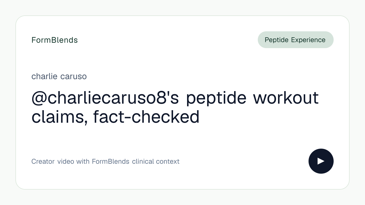 @charliecaruso8's peptide workout claims, fact-checked