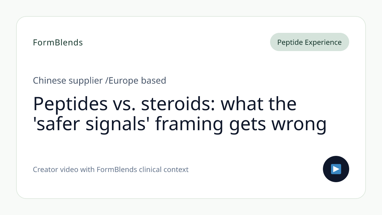 Peptides vs. steroids: what the 'safer signals' framing gets wrong