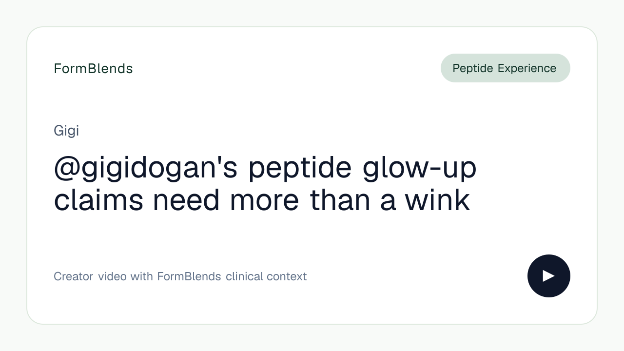 @gigidogan's peptide glow-up claims need more than a wink