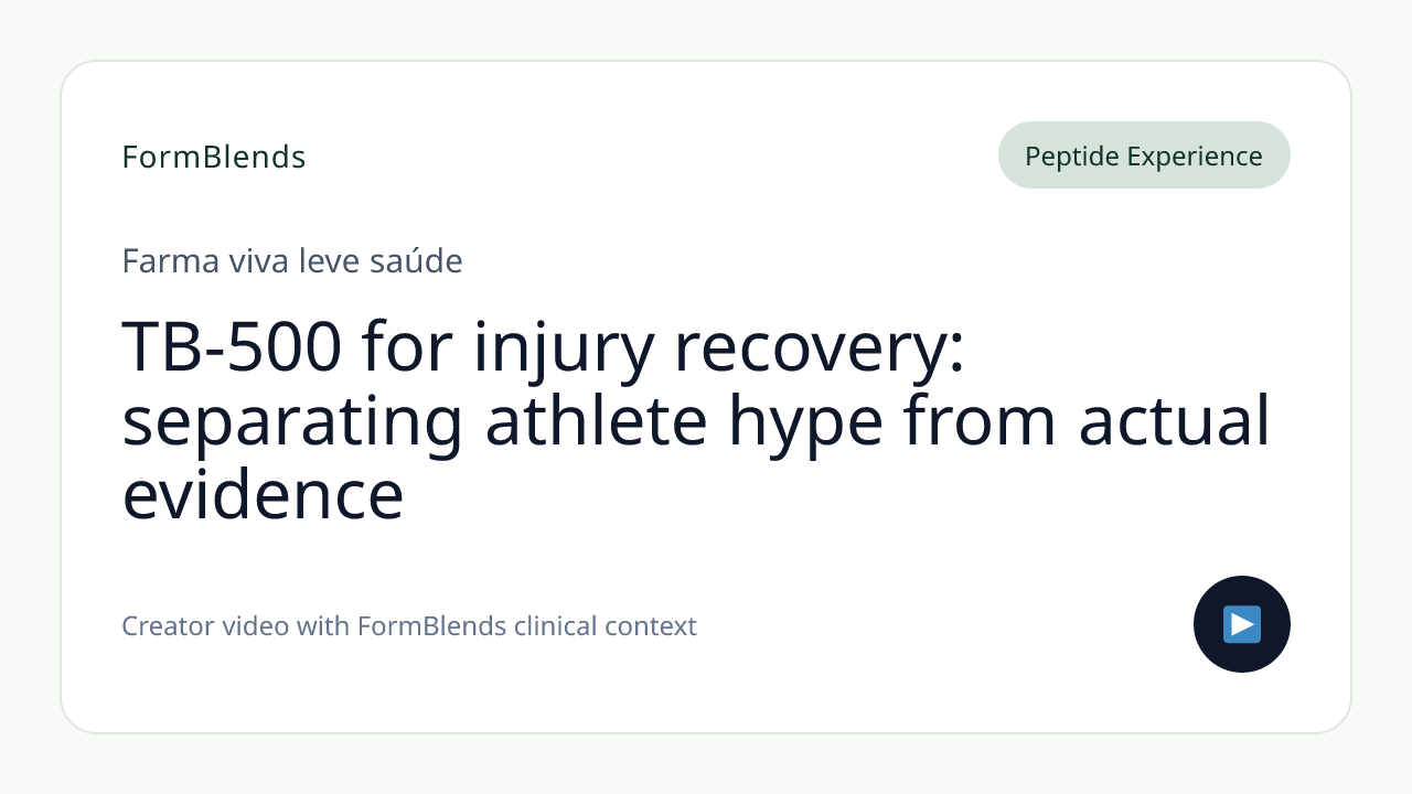 TB-500 for injury recovery: separating athlete hype from actual evidence