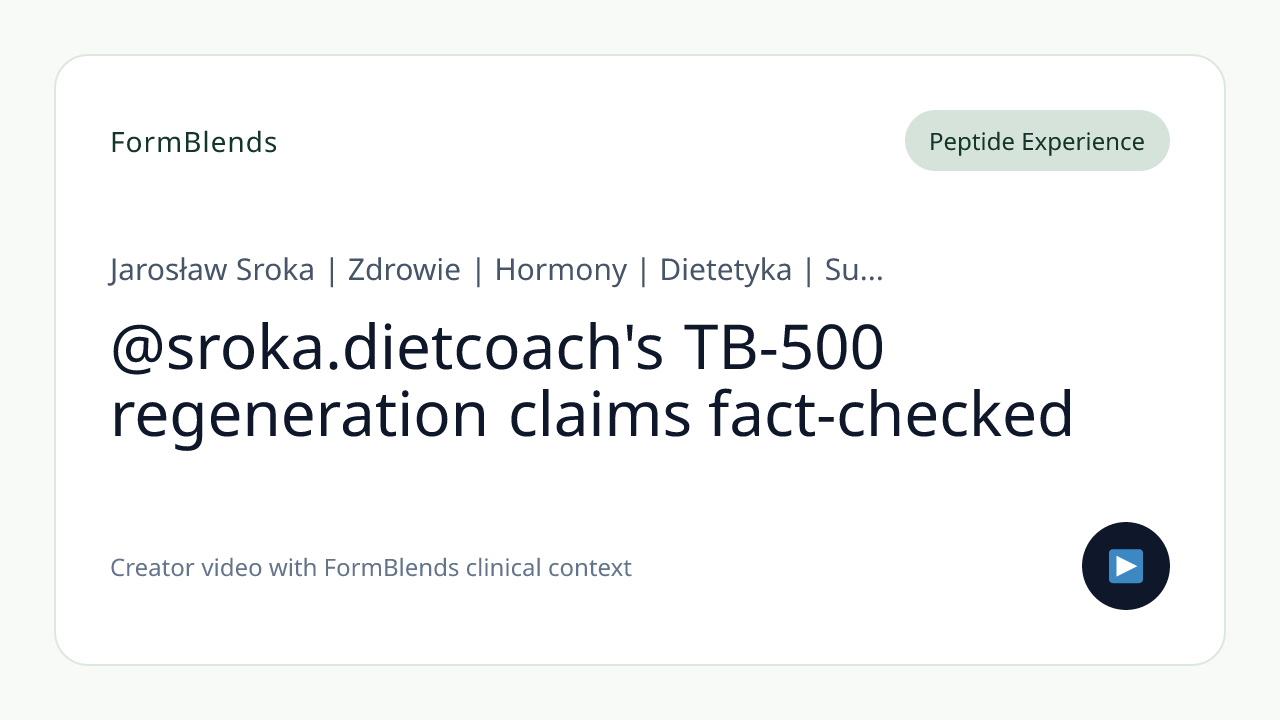 @sroka.dietcoach's TB-500 regeneration claims fact-checked