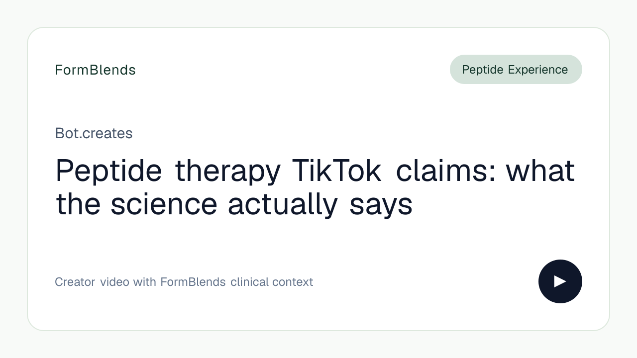 Peptide therapy TikTok claims: what the science actually says