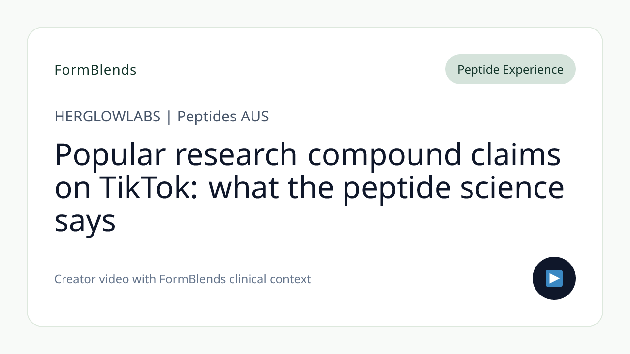Popular research compound claims on TikTok: what the peptide science says